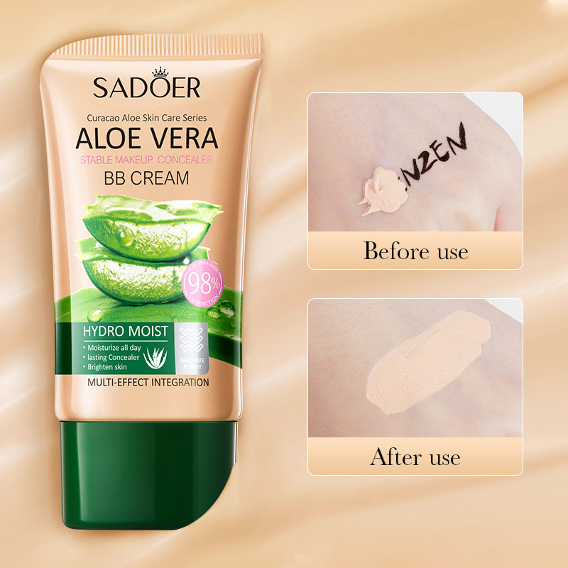 All English SADOER Aloe Vera Long-lasting Concealer BB Cream, Contouring and beautifying BB Cream, cross-border export wholesale Specification drawing