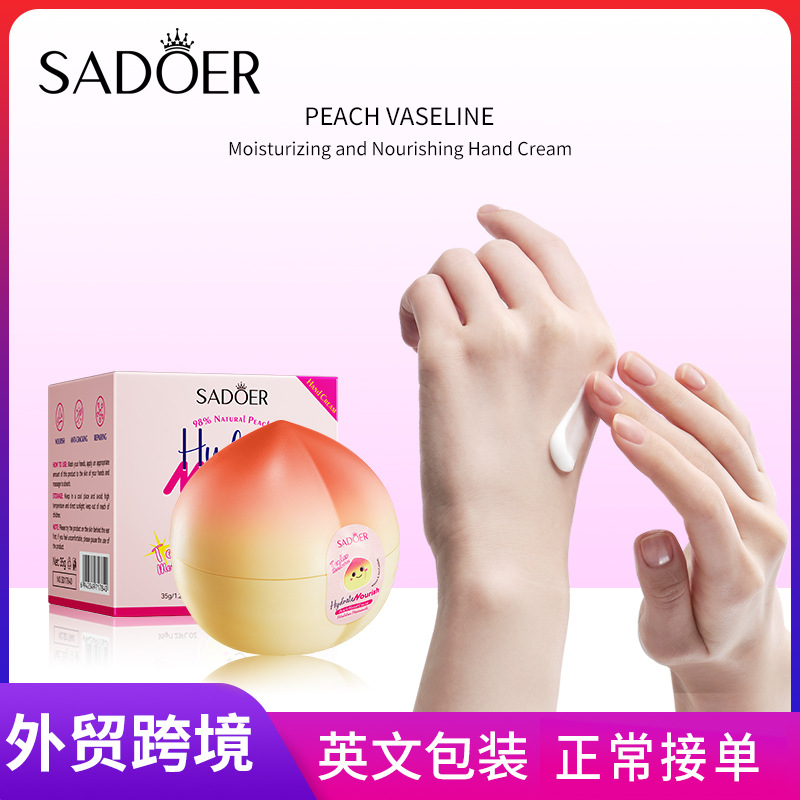SADOER Peach Vaseline Hydrating and Nourishing Hand Cream for Autumn and Winter cross-border export wholesale full figure