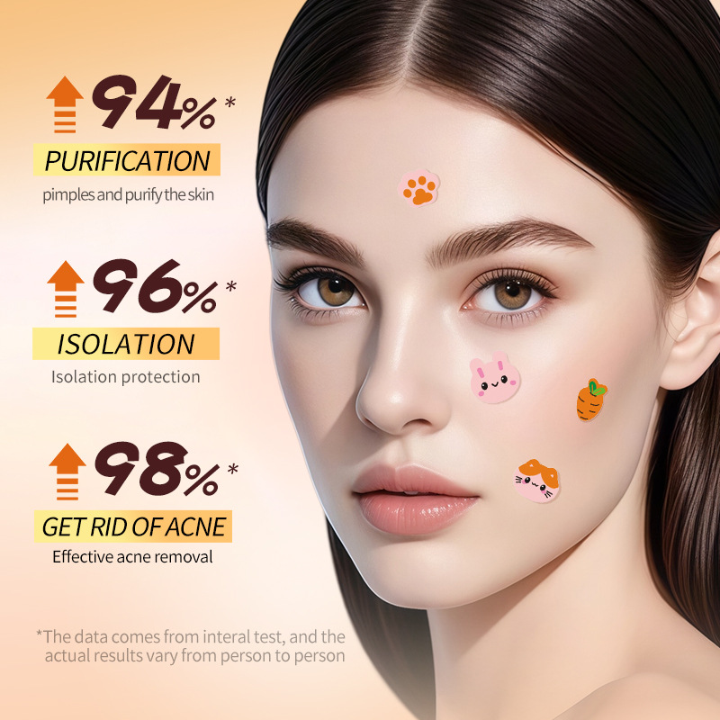 All-english SADOER rabbit and cat acne Patches, student acne removal and Hydration Acne patches, cross-border export wholesale Specification drawing