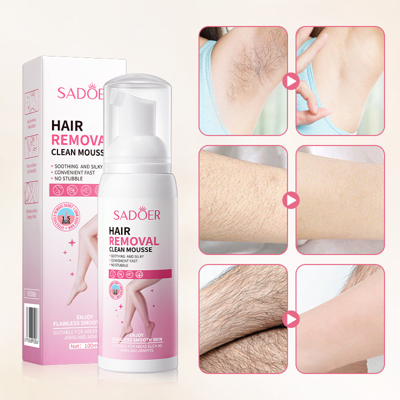 All-english SADOER Soothing and silky hair removal mousse, gentle and non-irritating underarm hair removal cream, cross-border export wholesale Item Picture