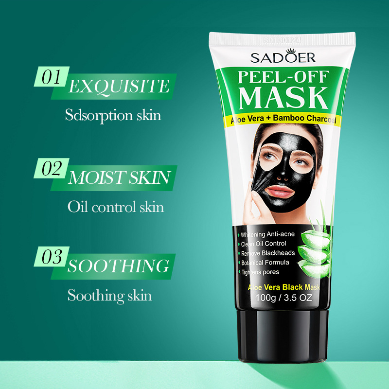 All-english SADOER Aloe Vera Blackhead Removal Cleansing and Whitening Peel-off Mask for Blackhead removal cross-border export wholesale details Picture