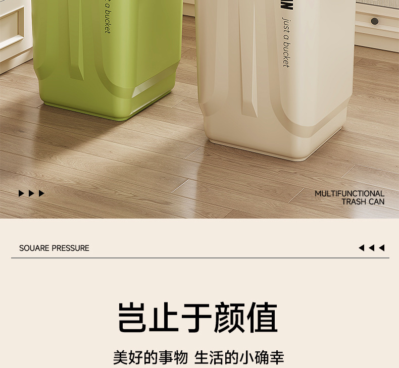 D47-7012 Small kitchen trash can, large capacity, high-end model, uncovered portable sanitary bucket for catering, kitchen waste trash can detail image 4