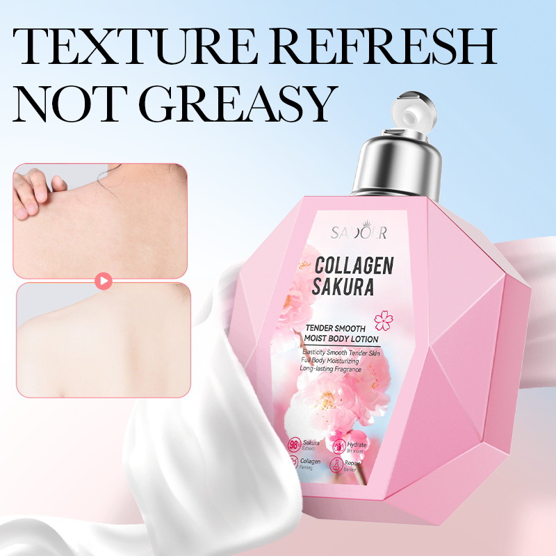 Full English SADOER Sakura Collagen Moisturizing and Smoothing Body Lotion Cross-border export wholesale Item Picture