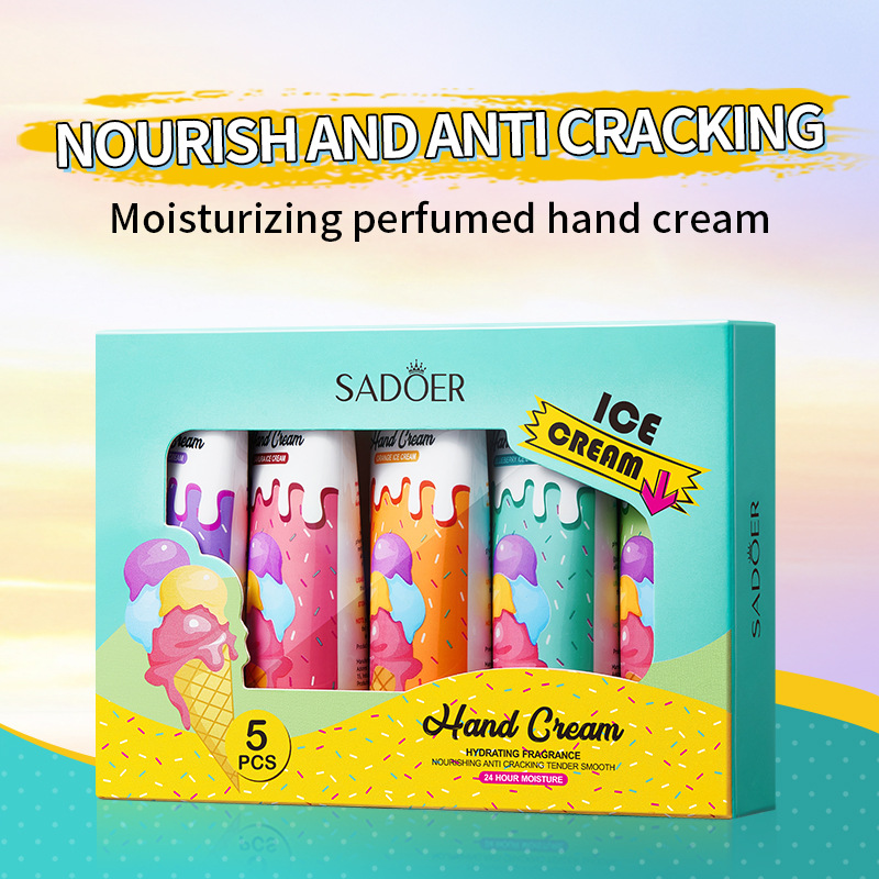 Full English SADOER Ice Cream Moisturizing Hand Cream 5-piece set cross-border export wholesale details Picture