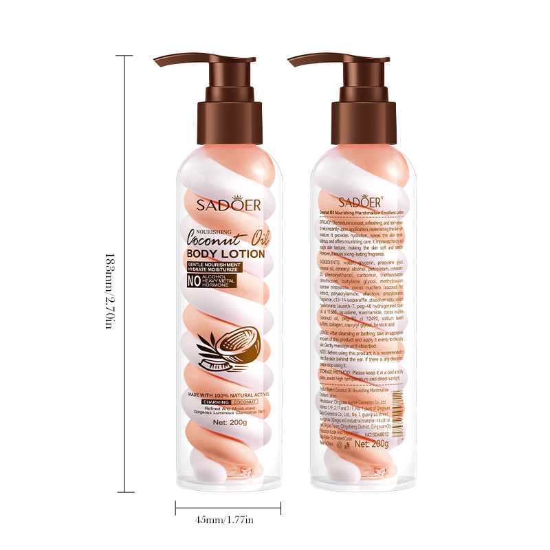 Cross-border wholesale of SADOER Coconut Oil Nourishing Marshmallow Body Lotion for autumn and winter Item Picture