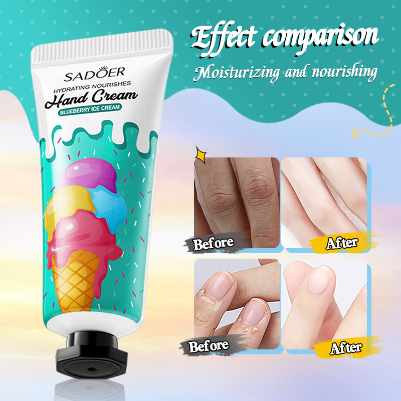 Full English SADOER Ice Cream Moisturizing Hand Cream 5-piece set cross-border export wholesale Specification drawing