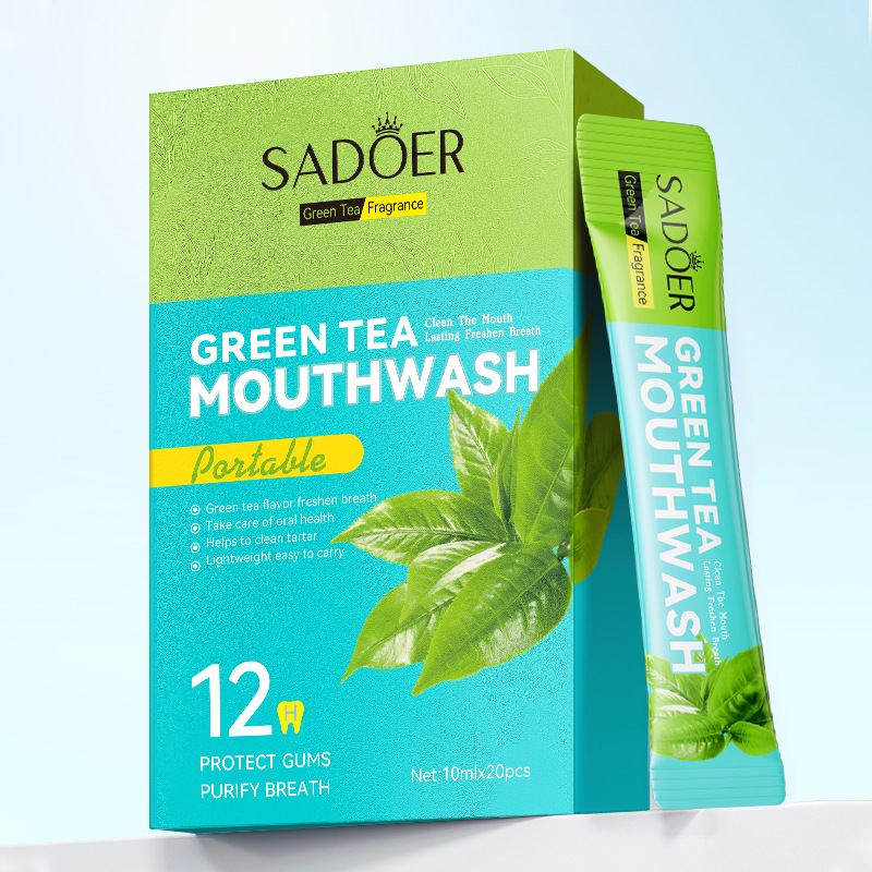 SADOER Portuguese green tea Refreshing Mouthwash for teeth cleaning Cross-border wholesale Item Picture