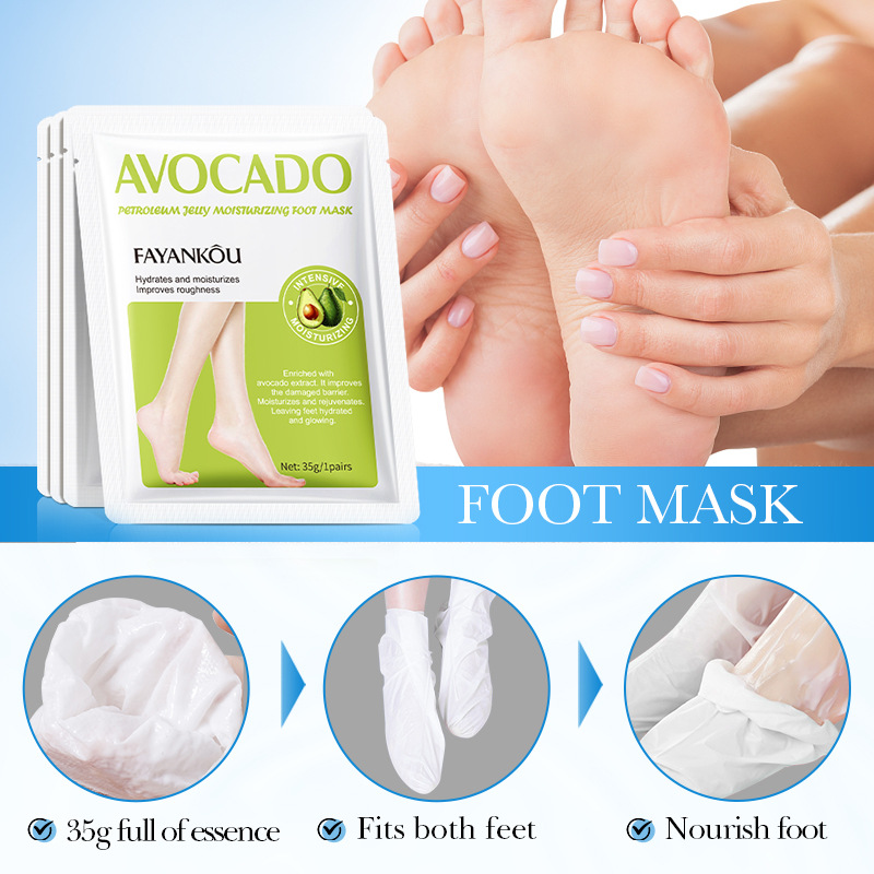 All-english FAYANKOU Avocado Vaseline Moisturizing Foot Mask for nourishing feet and skin care Cross-border wholesale Specification drawing