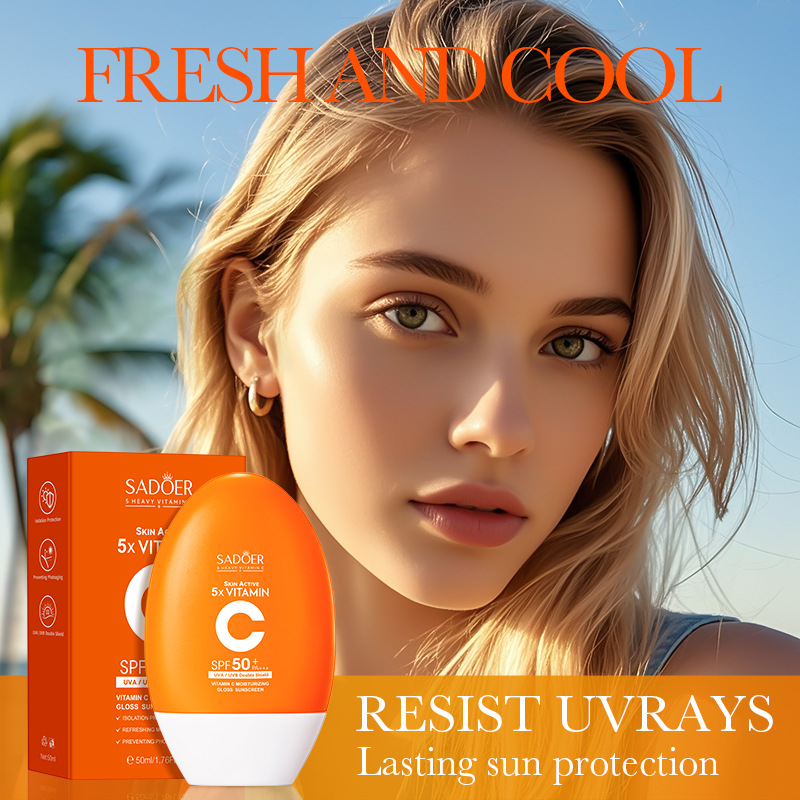 All-english SADOER Vitamin C Moisturizing and Radiant Sunscreen UV Protection sunscreen Cross-border export wholesale Application Scenario
