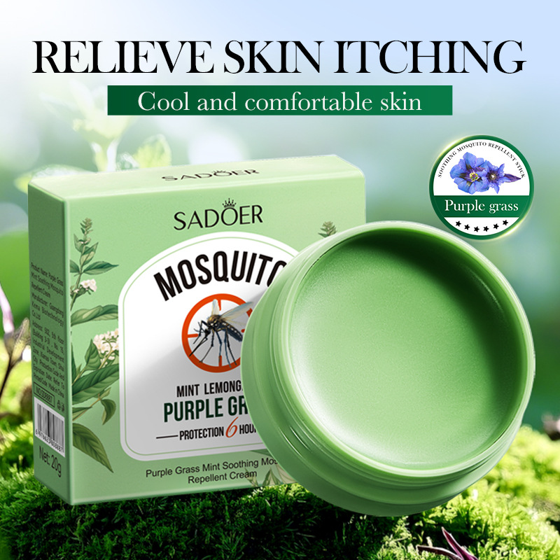 Full English SADOER Purple Grass and Mint Soothing Mosquito Repellent Cream, Summer Cooling Mosquito Repellent Cream Cross-border export wholesale full figure