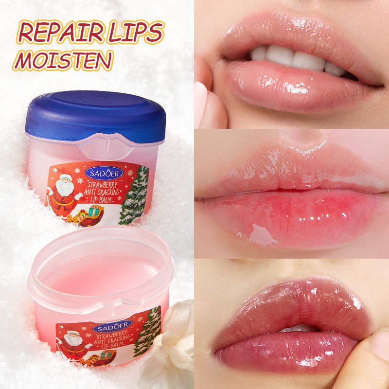 Cross-border export wholesale of the all-English SADOER Christmas Moisturizing Repair Anti-Cracking Hand Cream Lipstick Set Item Picture