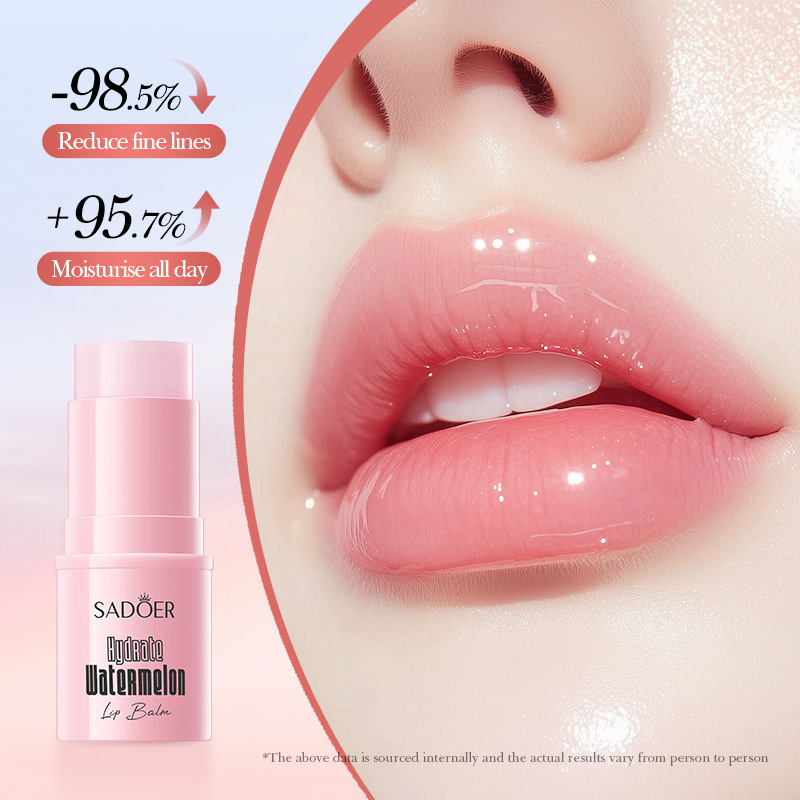 SADOER Niacinamide Hydrating and Nourishing Watermelon Lip Balm for autumn and winter cross-border export wholesale Application Scenario