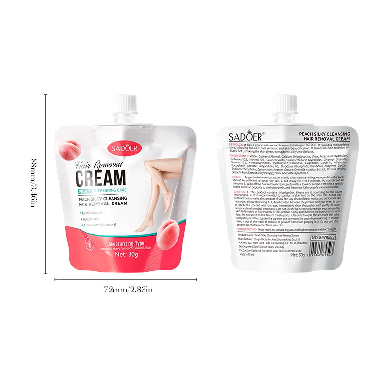 Full English SADOER Peach Smooth and Penetrating Hair Removal Cream, Clean armpit and Leg Hair Removal Cream Cross-border export wholesale Item Picture