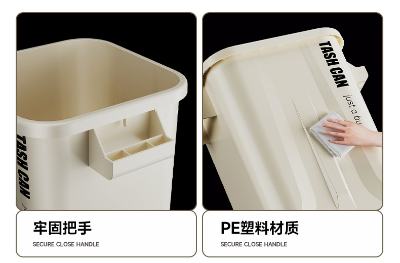 D47-7012 Small kitchen trash can, large capacity, high-end model, uncovered portable sanitary bucket for catering, kitchen waste trash can detail image 2