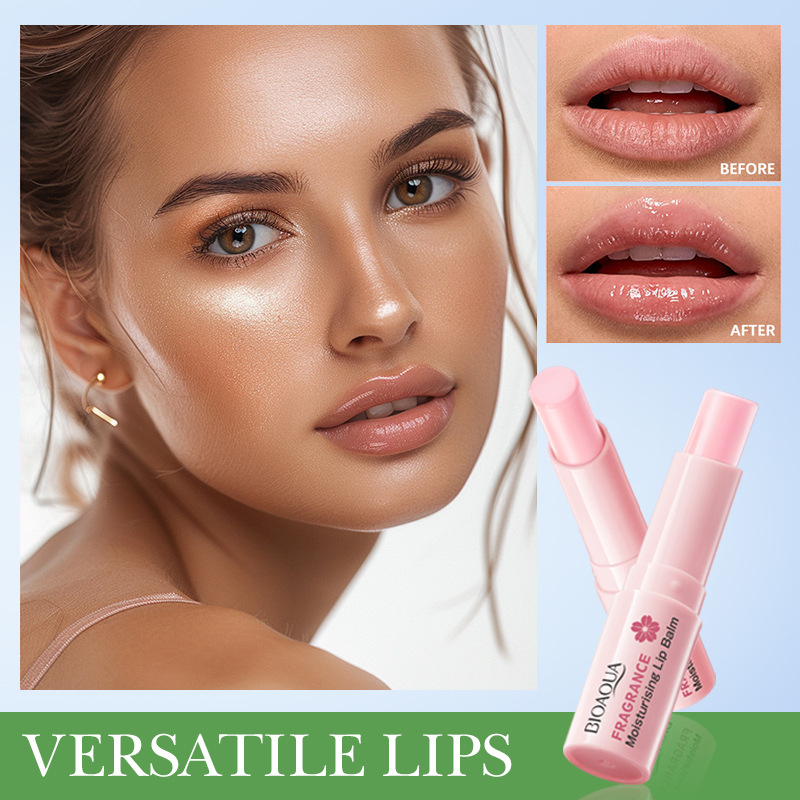 All-english BIOAOUA Cherry Blossom Scented Moisturizing Lipstick Autumn and Winter Anti-Cracking Lipstick Cross-border export wholesale Specification drawing
