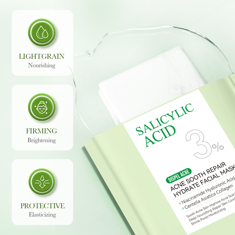 Cross-border wholesale of SADOER salicylic acid Acne Removal, Soothing and hydrating Facial mask in English Specification drawing