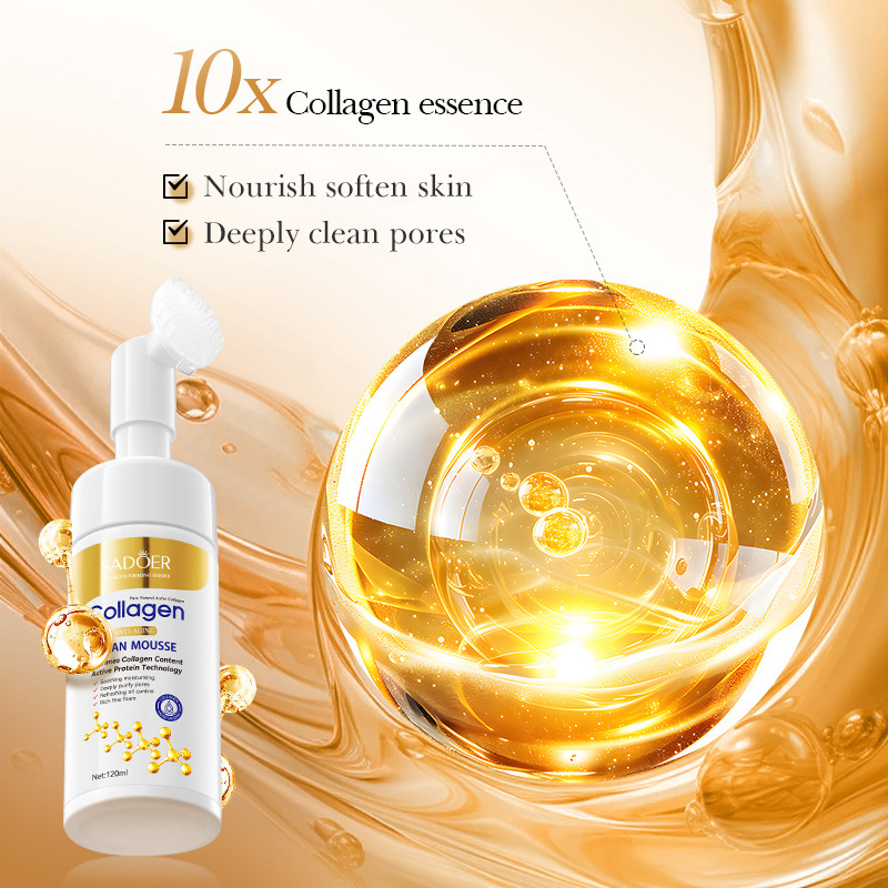 SADOER Bone Collagen Anti-wrinkle Cleansing Mousse Deep Cleansing Facial Cleanser cross-border export wholesale details Picture