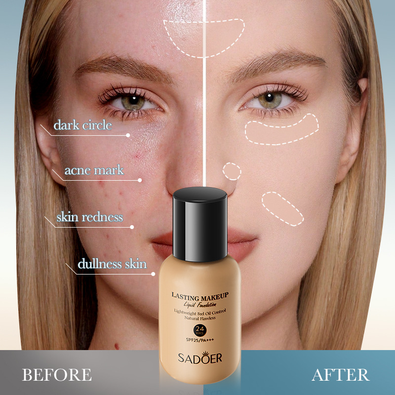 Cross-border export wholesale of all-English SADOER Concealer Long-lasting Foundation, Contouring and skin-smoothing BB Cream details Picture