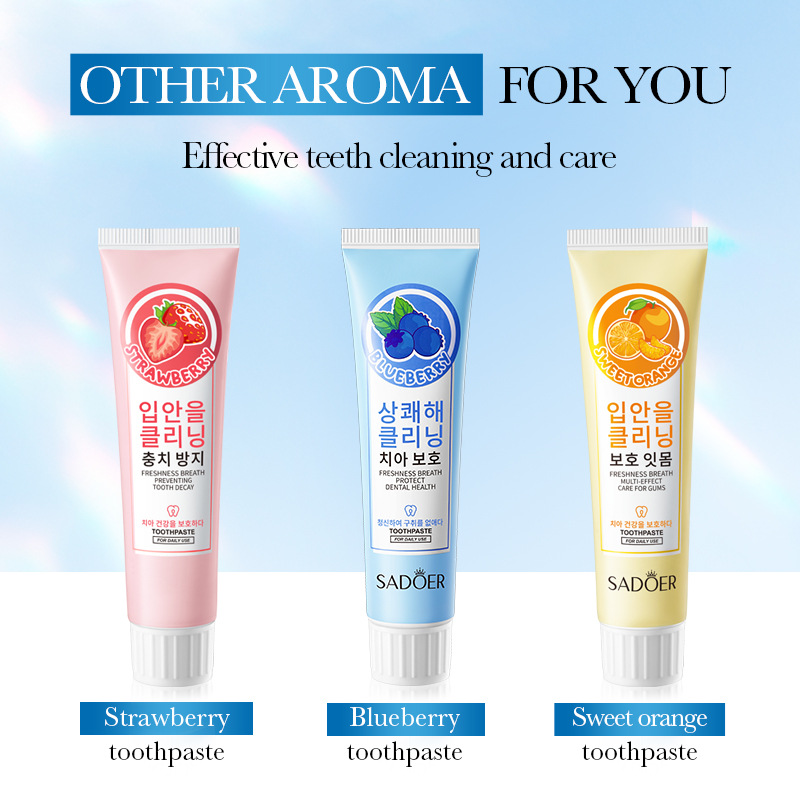 SADOER Strawberry Fresh anti-Cavity Toothpaste for Teeth cleaning, beautifying teeth and protecting gums cross-border export wholesale full figure