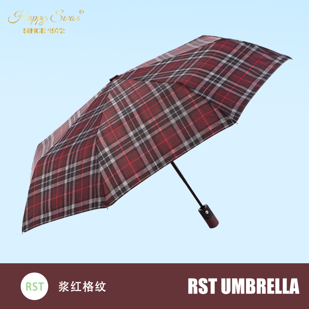Xingbao Umbrella 3211 Fully automatic checkered umbrella, dark-toned men's business umbrella, one-click self-opening and closing, 21-inch three-fold automatic umbrella, export umbrella Application Scenario