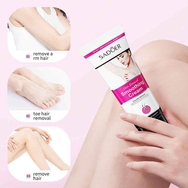 All-english SADOER Smooth Hair Removal Cream, smooth and tender skin, clean and convenient hair removal cream cross-border export wholesale Application Scenario