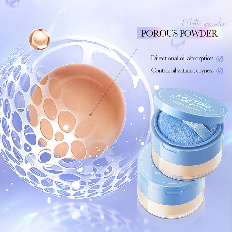 Cross-border export wholesale of all-English SADOER matte powder concealer, contouring and repairing powder, loose powder and setting powder Specification drawing