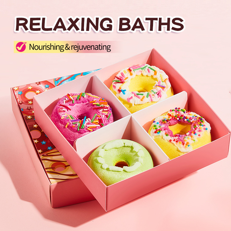 Full English SADOER macaron donut Bath salt ball set, body cleaning bath salt ball cross-border export wholesale details Picture