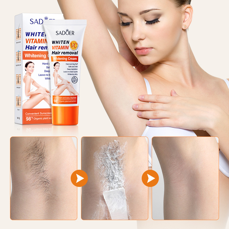 Cross-border wholesale of SADOER Vitamin C hair removal and whitening Cream, gentle armpit and leg hair removal cream Application Scenario