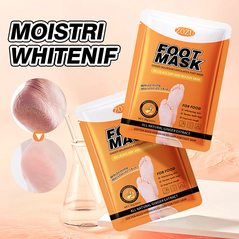 Cross-border wholesale of all-English ZOZU ginger nourishing Exfoliating foot Mask, hydrating, Moisturizing, rejuvenating and nourishing foot mask Application Scenario