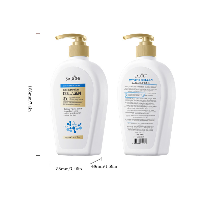 Full English SADOER Type III Collagen Soothing Body Lotion for autumn and winter Moisturizing Body Lotion cross-border export wholesale Item Picture