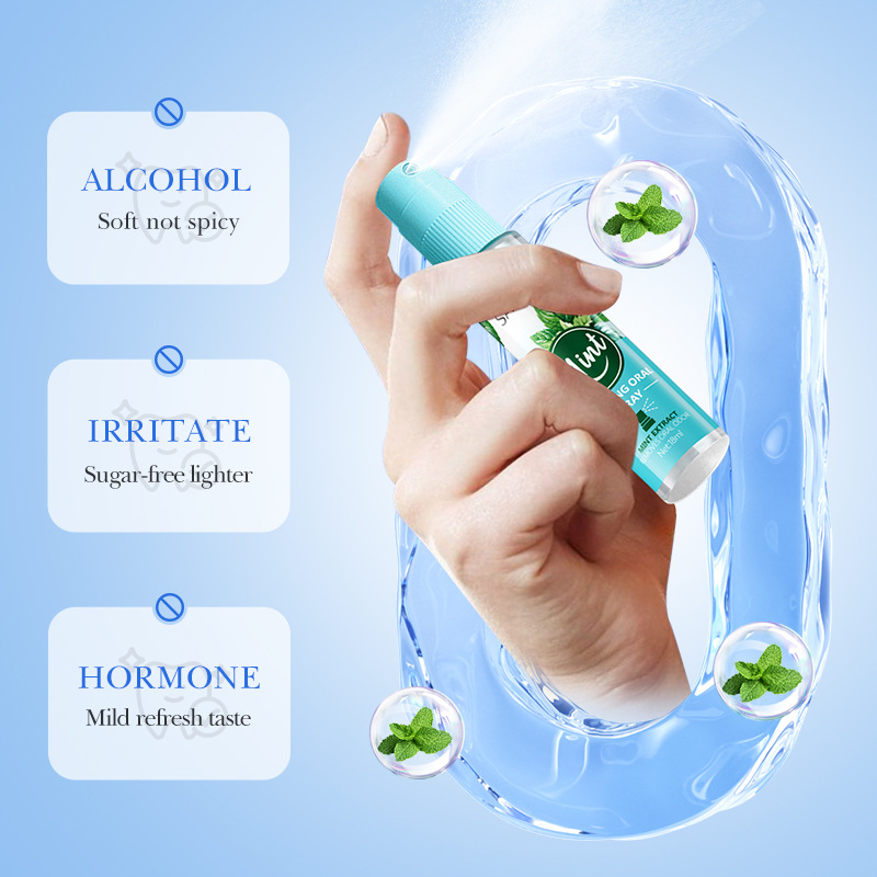 SADOER Mint Freshening Oral Spray, freshening breath and eliminating bad breath Spray, cross-border export wholesale Application Scenario