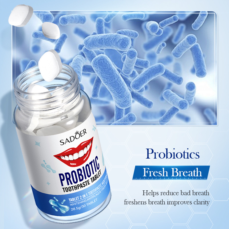 Cross-border export wholesale of SADOER probiotic Whitening and yellowing Solid Toothpaste Series for teeth cleaning Application Scenario