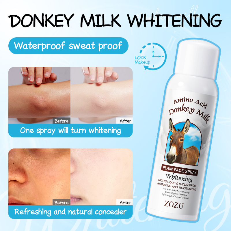 All-english ZOZU donkey milk Whitening Natural Spray Brightening and Moisturizing Whitening Spray cross-border export wholesale Specification drawing