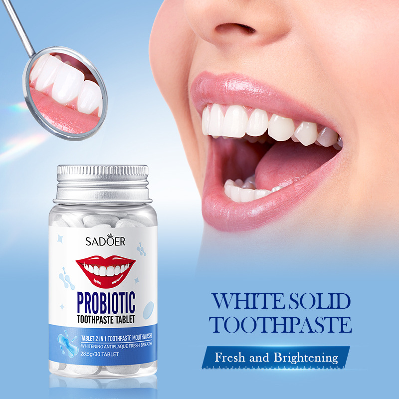 Cross-border export wholesale of SADOER probiotic Whitening and yellowing Solid Toothpaste Series for teeth cleaning details Picture