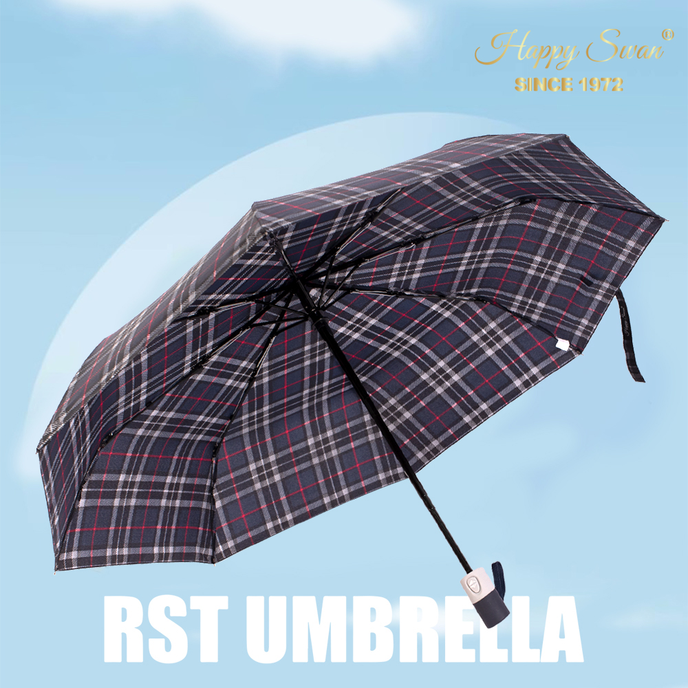 Xingbao Umbrella 3211 Fully automatic checkered umbrella, dark-toned men's business umbrella, one-click self-opening and closing, 21-inch three-fold automatic umbrella, export umbrella