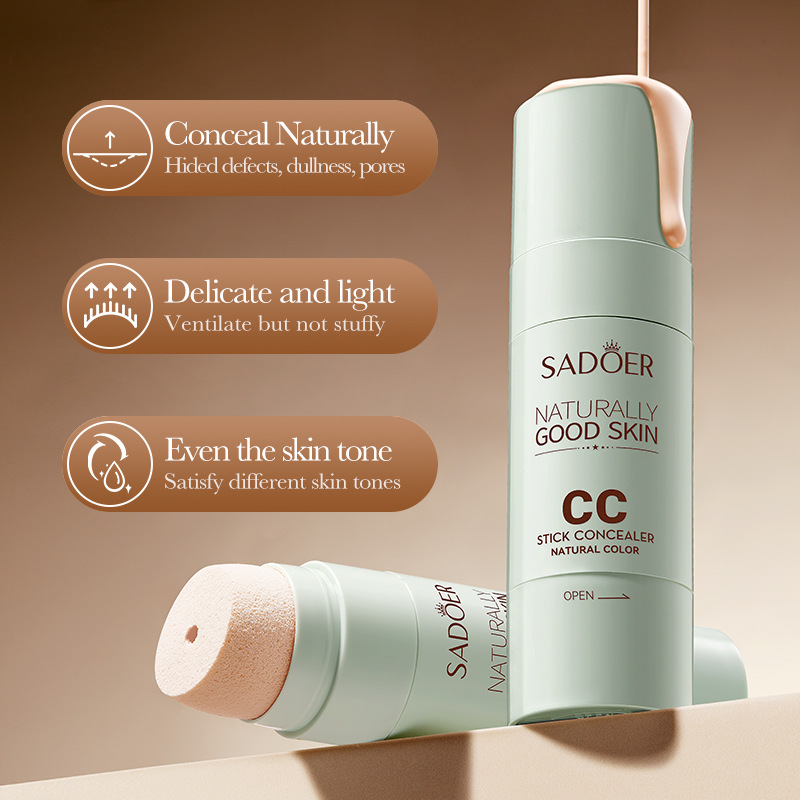 All-english SADOER Light-sensing Concealer CC stick Concealer without smudging BB Cream Cross-border export wholesale Application Scenario