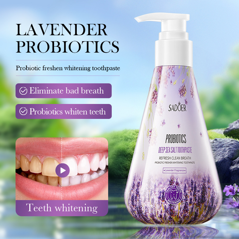 SADOER Probiotic Freshening and Whitening Toothpaste in full English for teeth cleaning and oral freshness cross-border export wholesale details Picture