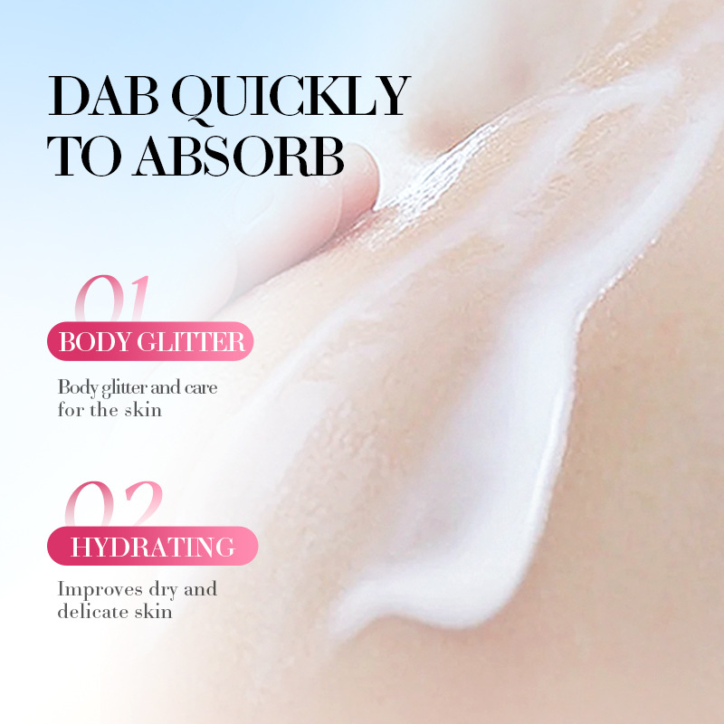 SADOER Cherry Blossom Moisturizing Crystal Sparkling Sparkling Date Body Lotion Cross-border Export Wholesale Application Scenario