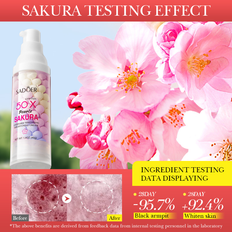 SADOER Cherry Blossom Pearl Underarm Whitening and Brightening Cream Hydrating and Nourishing Body Lotion Cross-border export wholesale details Picture