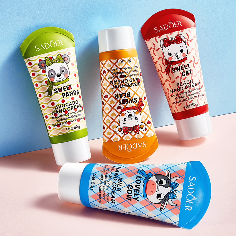 The all-English SADOER Nourishing and softening hand cream set improves dryness. Cross-border wholesale of cartoon hand cream for autumn and winter Item Picture