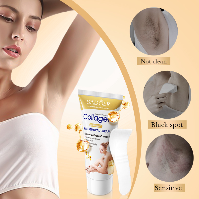 SADOER Bone Collagen Skin Care Flawless Hair Removal Cream, non-irritating underarm hair Removal Cream Cross-border export wholesale details Picture