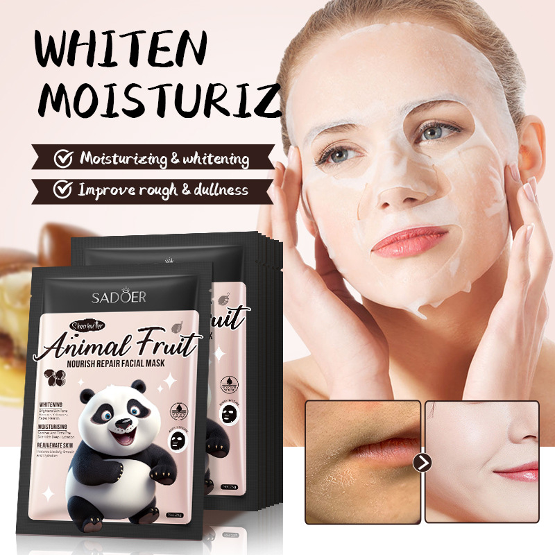 Cross-border export wholesale of SADOER Animal series Moisturizing and Repairing plant-based Facial mask Specification drawing