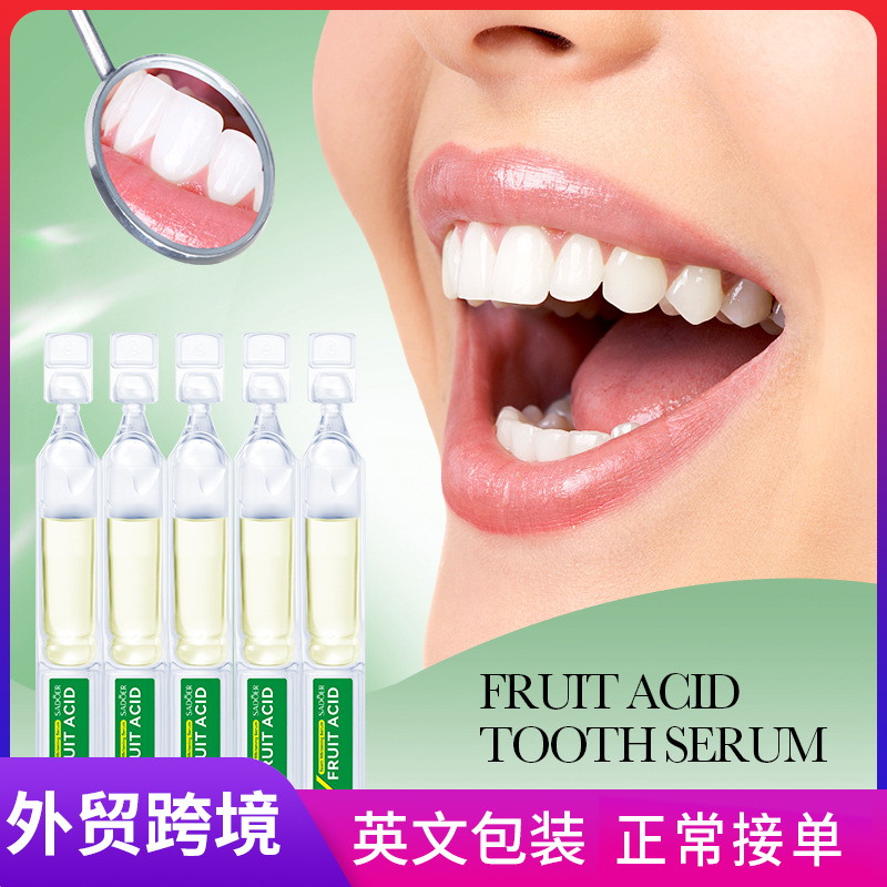 All-english SADOER3V fruit acid teeth Whitening Essence cleans teeth and freshens the mouth. Cross-border export wholesale full figure