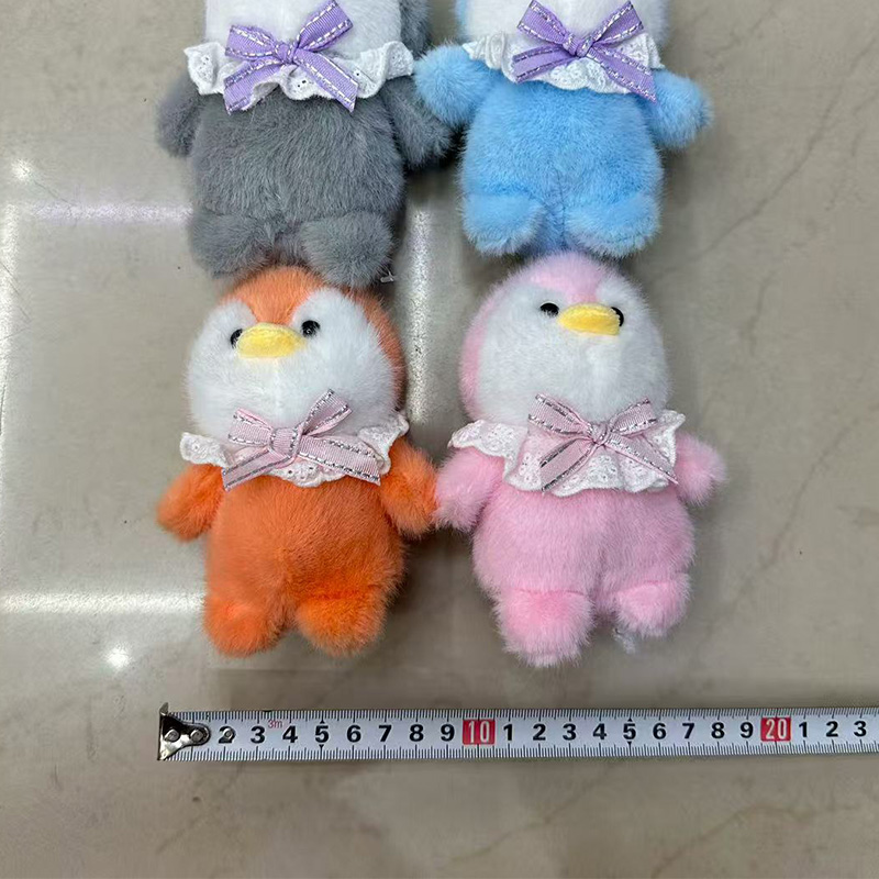 Embroidered Bow Tie, Lace, Penguin Plush Toy, Anthropomorphic Toy, Creative Doll, Cartoon Peripheral Pendant, Plush Toy Pendant, Keychain, Cloth Doll Pendant, Cute Decoration Gift, Claw Machine Factory Direct Sales Application Scenario