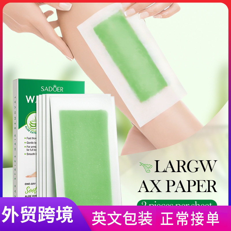 Cross-border wholesale of SADOER aloe Vera Gentle Soothing Double-sided hair removal wax Paper and body hair removal cream full figure