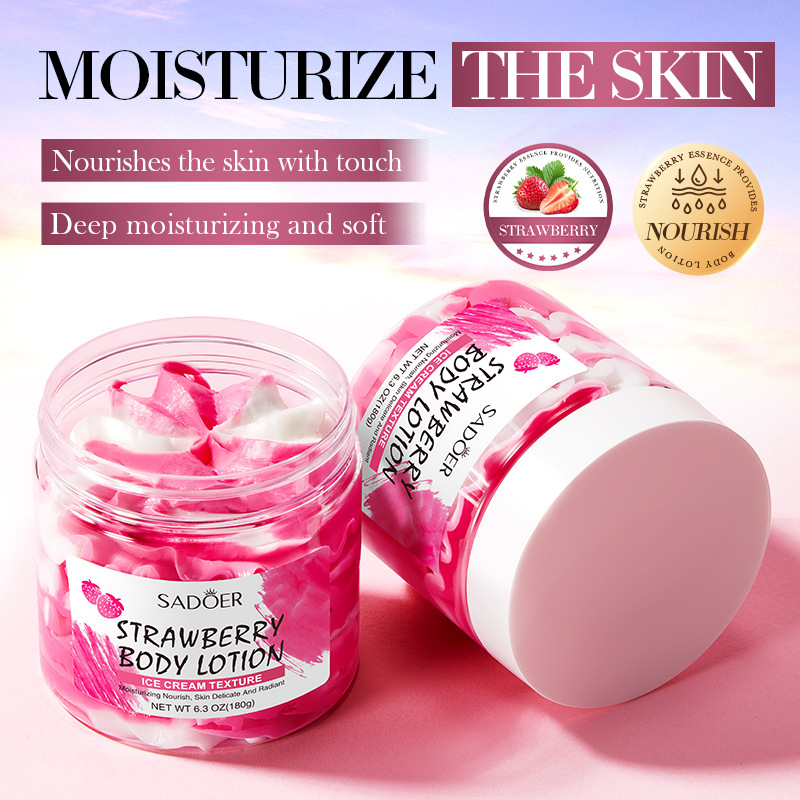 SADOER Strawberry Body Lotion for autumn and winter moisturizing, nourishing and hydrating cross-border export wholesale Specification drawing