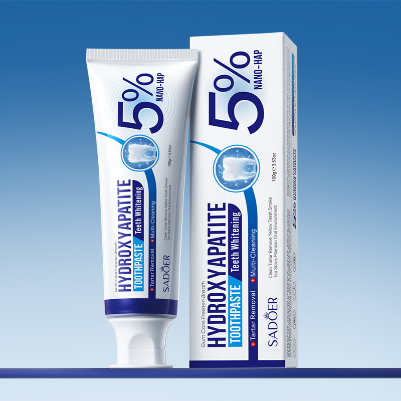 Cross-border wholesale of SADOER hydroxyapatite toothpaste, whitening toothpaste, cleaning and gum protection toothpaste in English Application Scenario