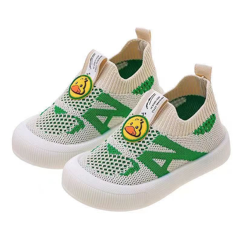 The Rainbow Duck children's shoes for Spring 2025 are ultra-thin, soft-soled, breathable and can be worn on one foot. The summer style of flying woven shoes for children Item Picture