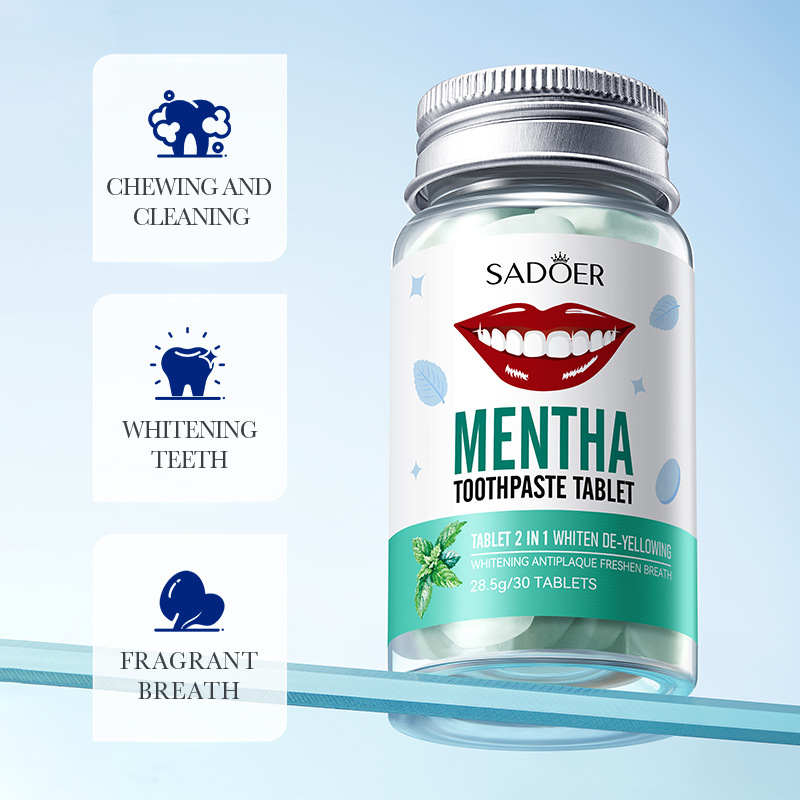 Cross-border export wholesale of SADOER Mint Whitening and yellowing Solid Toothpaste Series for teeth cleaning details Picture