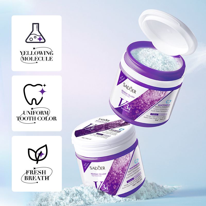 Full English SADOERV34 whitening Tooth powder, deep cleaning and whitening teeth cleaning powder, cross-border export wholesale details Picture